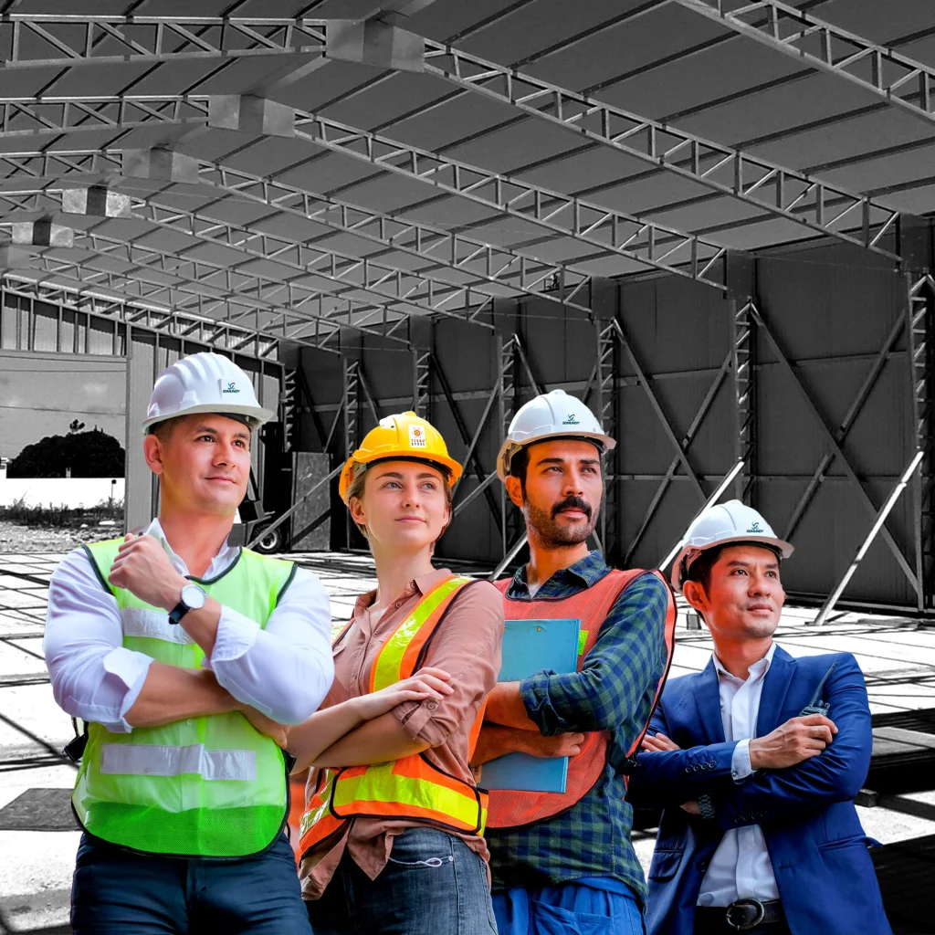 Obreros de construcción de Steel Framing